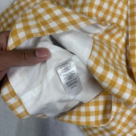 Ann Taylor Yellow Plaid Long Sleeve Blazer Suit Jacket Women's 2 - Picture 4 of 7